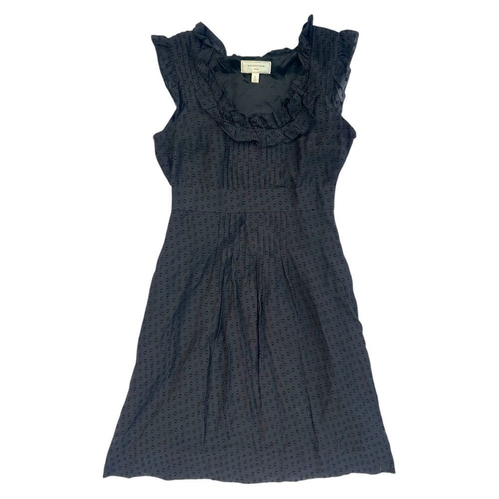 Anthropologie Moulinette Soeurs Navy Behind‎ the Clouds Swiss Dot Dress | Size 0